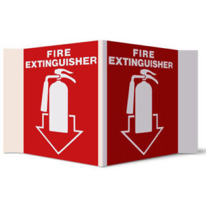 Plastic 3D Fire Extinguisher Sign