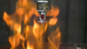 Fire Sprinkler extinguishing Flames